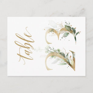Green & gold foliage, Table 23, Table Number Postcard
