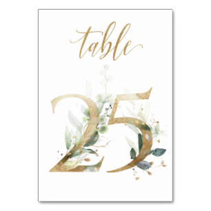 Green & gold foliage, Table 25, Table Number