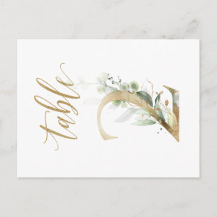 Green & gold foliage, Table 2, Table Number Postcard