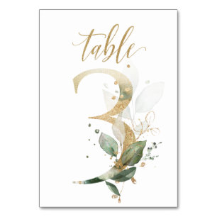 Green & gold foliage, Table 3, Table Number