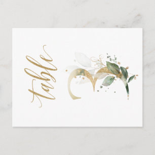 Green & gold foliage, Table 3, Table Number Postcard