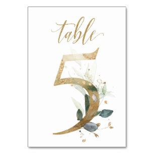 Green & gold foliage, Table 5, Table Number