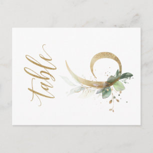Green & gold foliage, Table 6, Table Number Postcard