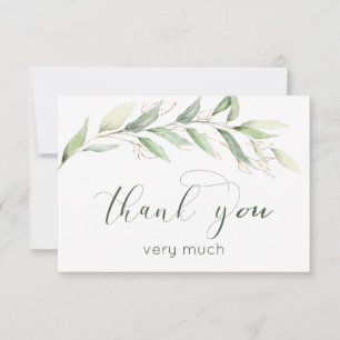 Green & gold foliage Thank You Card