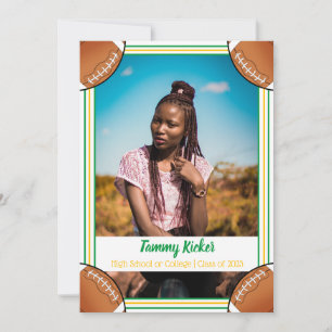 Green & Gold Football Graduation Announcement