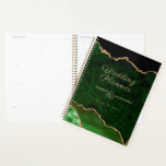 Green Gold Glitter Agate Wedding Planner<br><div class="desc">Green Agate Gold Glitter Wedding Planner design easy to personalise with the couple's names and wedding date.</div>