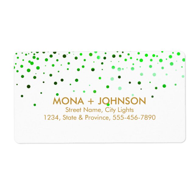 Green Gold Glitter Sparkle Confetti Dots Modern (Front)