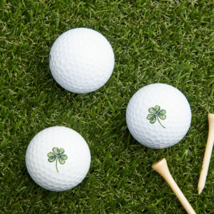 Green Gold Glitz Shamrock Golf Balls