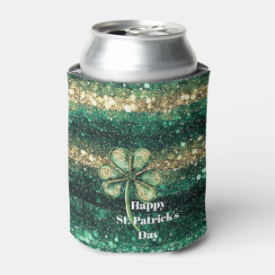 Green Gold Glitz Shamrock St. Patrick's Day Can Cooler