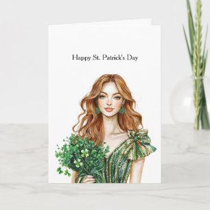 Green Gold Glitz Shamrock St. Patrick's Day Card