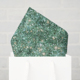 Green Gold Glitzy Glitter Birthday Tissue Paper