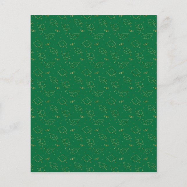 Green & Gold Graduation Cap Toss Scrapbook Paper (Front)