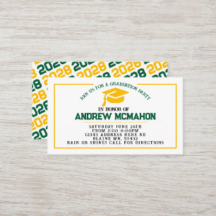 Green & Gold Graduation Invite Announcement Insert