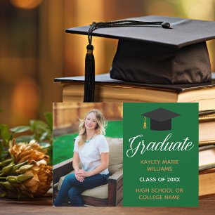 Green Gold Graduation Photo 2026 Graduate Announcement