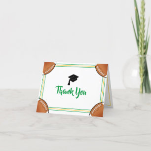 Green & Gold Graduation Thank You Card