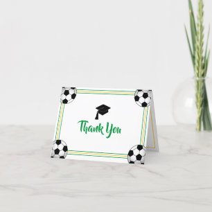 Green & Gold Graduation Thank You Card