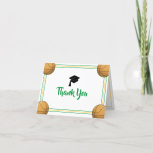 Green & Gold Graduation Thank You Card