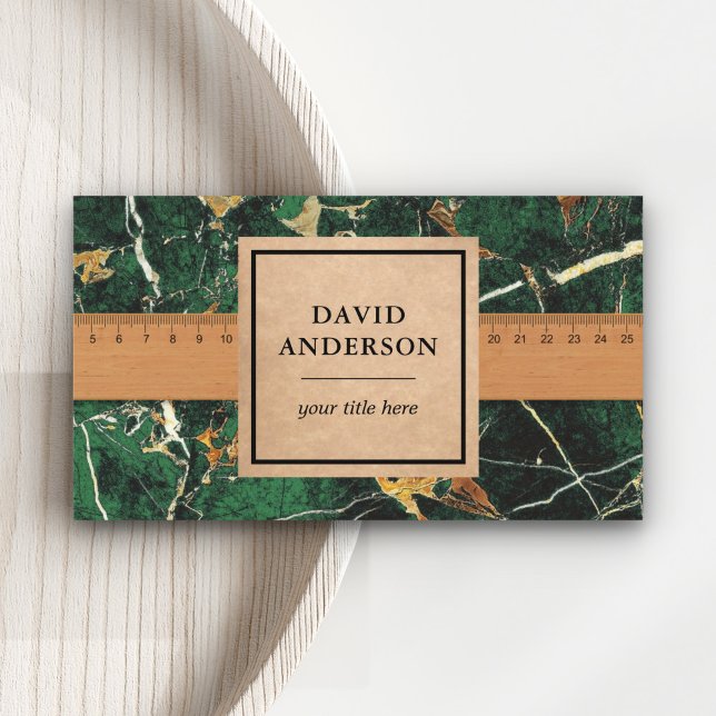Green Gold Granite Splashback Kitchen Countertop Business Card (Creator Uploaded)