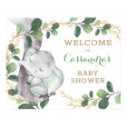 Green Gold Greenery Eucalyptus Elephant Welcome