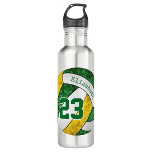 green gold her custom volleyball team colours 710 ml water bottle