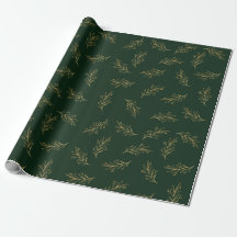 Green Gold Holiday Pattern Elegant Classic Xmas