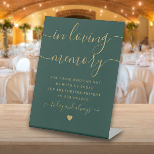 Green Gold In Loving Memory Memorial Sign Wedding