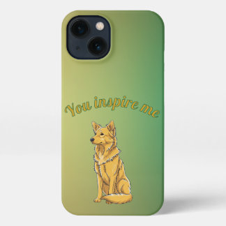 Green Gold Inspirational German Shepherd Dog iPhone 13 Case