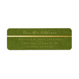 Green Gold Kraft Thank You New Adress RSVP