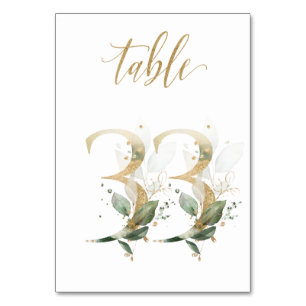 Green Gold Leaves Table 33, Table Number