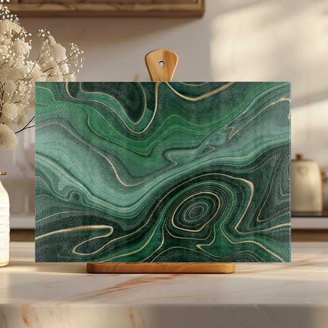 Green Gold Malachite Gemstone Cutting Board (Creator Uploaded)