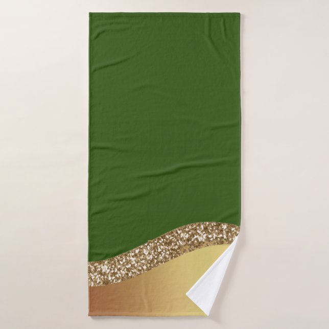 Green Gold Marble BATHROOM TOWEL SET (Bath Towel)