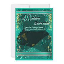 Green & Gold Marble Flat Card