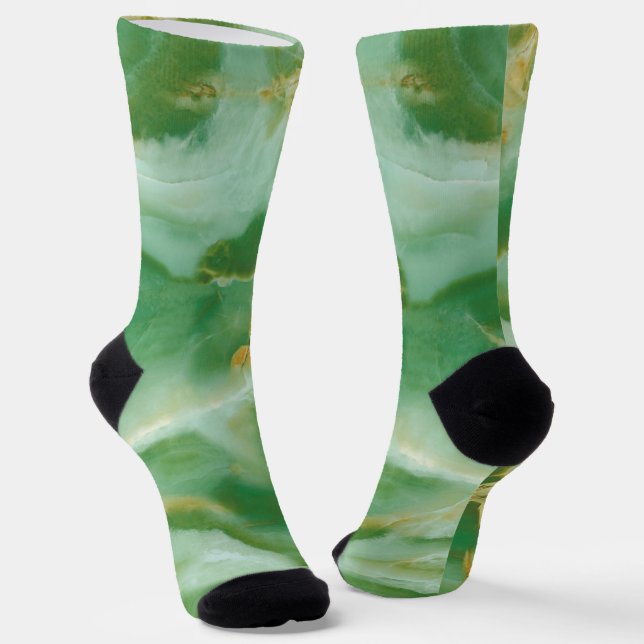 Green & Gold Marble  Socks (Angled)