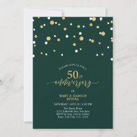 Green & Gold Modern 50th Wedding Anniversary Party
