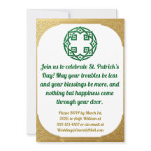 Green Gold Modern  St. Patricks Day Invitation 