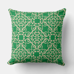 Green Gold Neutral Hamptons Abstract Modern Cushion