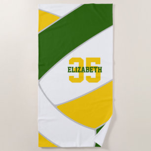 green gold or ANY colours personalised volleyball Beach Towel
