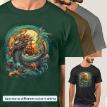 Green Gold Orange Sea Dragon T-Shirt<br><div class="desc">Sea Dragon - Green Gold Orange Design  - -  See my store for lots more great Dragon Gift Ideas</div>
