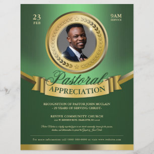 Green & Gold Pastoral Appreciation Recognition Flyer