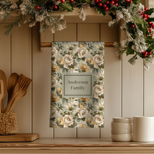 Green Gold Personalized Kitchen Towel Chic Look