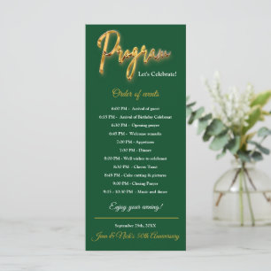 Green & Gold Program 3d Gold Tex Minimalist Design Menu