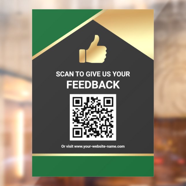 Green Gold QR Code Customer Feedback Review (Sheet 2)