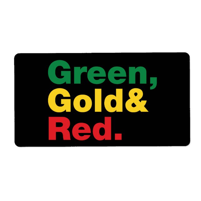 Green, Gold & Red. (Front)