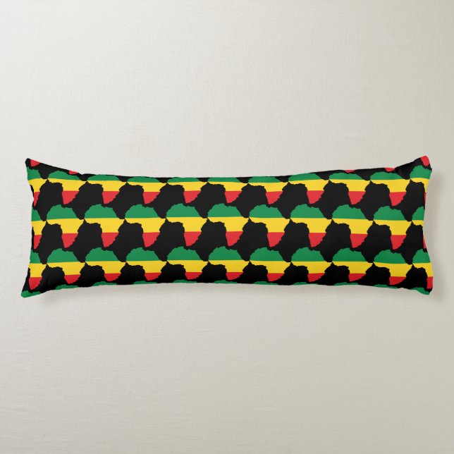 Green, Gold & Red Africa Flag Body Cushion (Front)