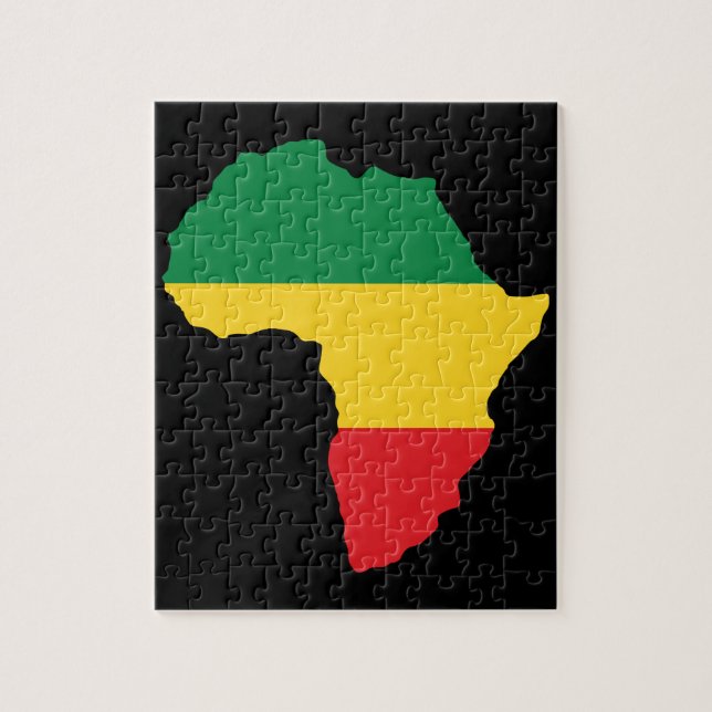 Green, Gold & Red Africa Flag Jigsaw Puzzle (Vertical)