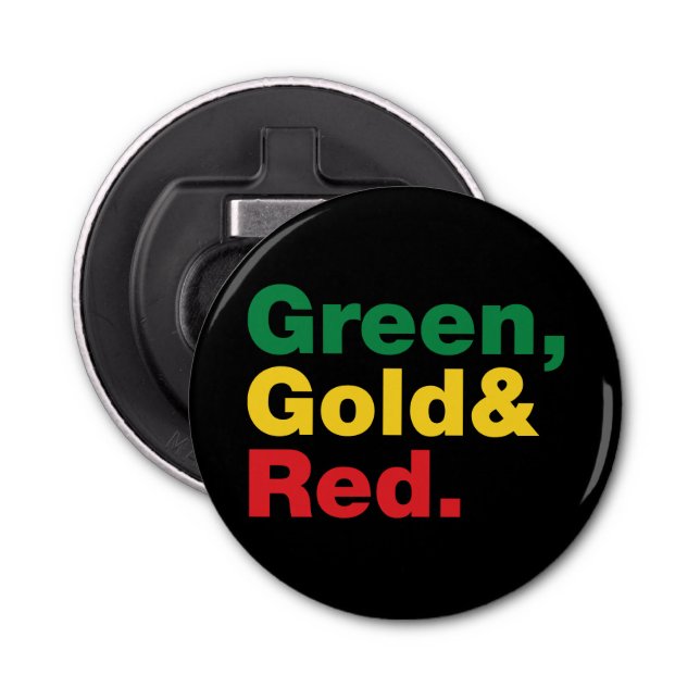 Green, Gold & Red. Bottle Opener (Front)