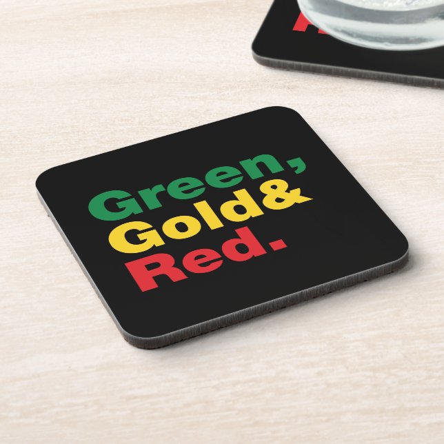 Green, Gold & Red. Coaster (Left Side)