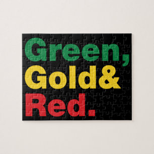 Green, Gold & Red. Jigsaw Puzzle