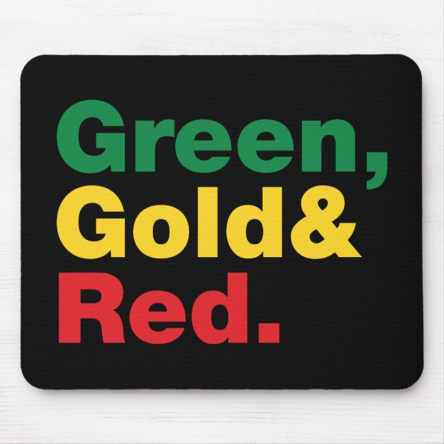 Green, Gold & Red. Mouse Pad (Front)