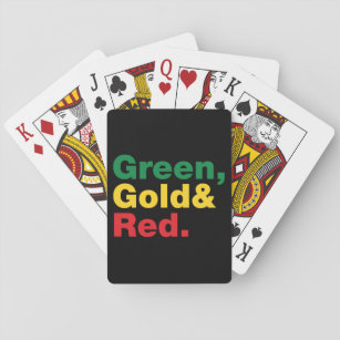 Green, Gold & Red. Playing Cards